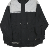 ADIDAS Mens Black & Grey Outdoor Jacket M Polyester Blend Zip Hooded Casual