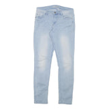 ONLY Womens Slim Light Blue Denim Jeans Cotton Blend W30 L30 Zip Casual