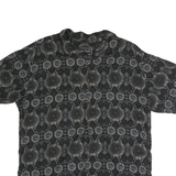 OCEAN PACIFIC Mens Black & Cream Cotton Shirt L Floral Pattern Casual Beachwear