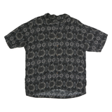 OCEAN PACIFIC Mens Black & Cream Cotton Shirt L Floral Pattern Casual Beachwear