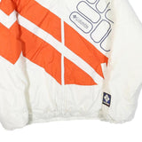 COLUMBIA Mens White & Orange Polyester Blend Jacket L Sportswear Zip Fit