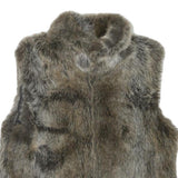 Womens Brown Faux Fur Jacket S Polyester Blend Zip Soft Plush Winter Outerwear