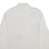 CHAPS Mens Cream & Brown Button Up Plain Crew Neck Basic Knit M Cotton Blend
