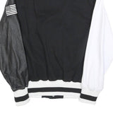 FB SISTER Boys Black & White Letterman Style Button L Cotton Blend Jacket