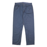 CALVIN KLEIN Mens Cotton Blue Regular Straight Trousers W34 L32 Casual Wear