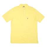 NAUTICA Mens Yellow Short Sleeve Plain Polo Shirt M Cotton Blend Casual