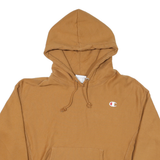 CHAMPION Womens Brown Pullover Hoodie L Classic Cotton Blend Casual Sweatshirt