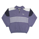 FREE SPORT Womens Purple & Grey Colourblock 1/4 Zip Sweatshirt M Sport Casual