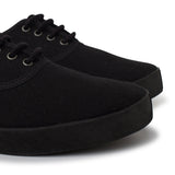 Capri Organic Cotton Canvas Plimsoll Sneakers - Black