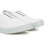 Capri Organic Cotton Canvas Plimsoll Sneakers - White