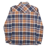 LEVI'S Mens Blue & Orange Plaid Shirt L Cotton Blend Casual Button Up Long