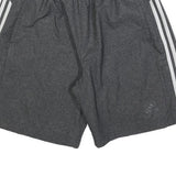 ADIDAS Mens Grey Casual Shorts L W30 Polyester Blend 3 Stripe Sportswear