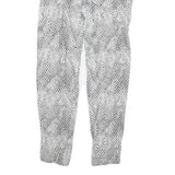 MICHAEL KORS Womens Viscose White & Black Regular Drawstring Trousers W24 L26