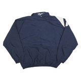 REEBOK Mens Navy & White Zip Jacket XL Polyester Sportstyle Athletic Casual