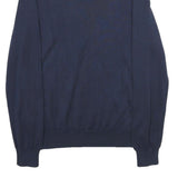 TOMMY HILFIGER Mens Navy Blue Plain Cotton V-Neck Basic Knit Jumper L