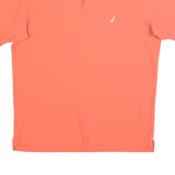 NAUTICA Mens Orange Short Sleeve Plain M Cotton Blend Polo Shirt Classic Style