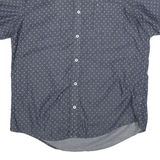 TOMMY HILFIGER Mens Blue Shirt S Cotton Blend Printed Casual Short Sleeve