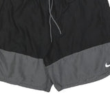 NIKE Mens Black & Grey Sports Shorts 2XL W36 Polyester Drawstring Casual