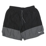NIKE Mens Black & Grey Sports Shorts 2XL W36 Polyester Drawstring Casual