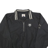 CUTTER & BUCK Mens Black Golf Jacket L Polyester Zip Collar Striped Ribbed Cuffs