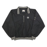 CUTTER & BUCK Mens Black Golf Jacket L Polyester Zip Collar Striped Ribbed Cuffs