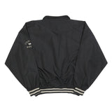 CUTTER & BUCK Mens Black Golf Jacket L Polyester Zip Collar Striped Ribbed Cuffs