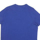 TOMMY HILFIGER Mens Blue V-Neck T-Shirt M Short Sleeve Cotton Blend Casual Top