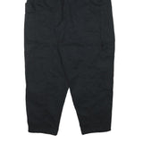 FUTURE COLLECTIVE Womens Cotton Blend Black Relaxed Tapered Trousers W32 L27