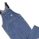 UFA Mens Blue Cotton Blend Regular Fit Denim Dungarees XL W42 L30 Workwear