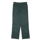 DICKIES Mens Regular Fit Green Cotton Blend Trousers W31 L31 Workwear Straight