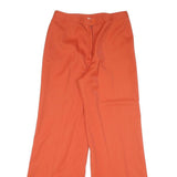LUCIA Womens Wool Blend Relaxed Orange Trousers W27 L30 Button Zip Wide Leg
