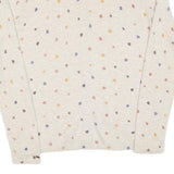 TOMMY HILFIGER Womens Cream Cotton Patterned Button Up Jumper S Lightweight Soft