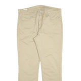 LEVI'S Mens Cotton Blend Beige Slim Straight Trousers W36 L30 Classic Zip