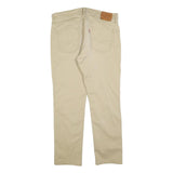 LEVI'S Mens Cotton Blend Beige Slim Straight Trousers W36 L30 Classic Zip