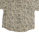 CROSSINGS Mens Beige Pattern Cotton Shirt XL Casual Short Sleeve Button