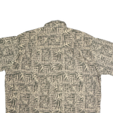 CROSSINGS Mens Beige Pattern Cotton Shirt XL Casual Short Sleeve Button