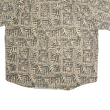 CROSSINGS Mens Beige Pattern Cotton Shirt XL Casual Short Sleeve Button