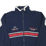 MPM Mens Blue & White Racing Zip Jacket L Polyester Blend Motorsport Talladega