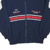 MPM Mens Blue & White Racing Zip Jacket L Polyester Blend Motorsport Talladega