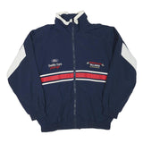 MPM Mens Blue & White Racing Zip Jacket L Polyester Blend Motorsport Talladega