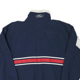 MPM Mens Blue & White Racing Zip Jacket L Polyester Blend Motorsport Talladega