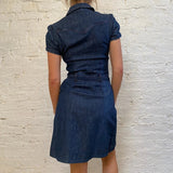 Obiettivo Denim Dress - Small Blue Cotton