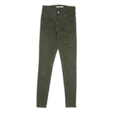 LEVI'S Womens Cotton Blend Green Regular Skinny Trousers W27 L29 Zip Closure