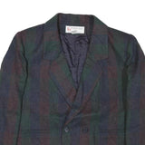 PEABODY HOUSE Mens Green & Blue Striped Wool Jacket M Woven Button Blazer