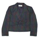 PEABODY HOUSE Mens Green & Blue Striped Wool Jacket M Woven Button Blazer