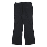 DOCKERS Womens Black Cotton Blend Regular Wide-Leg Trousers W32 L32 Casual Zip