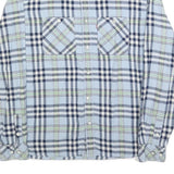 LEVI'S Mens Blue & Green Check Shirt XL Classic Cotton Blend Long Sleeve Button