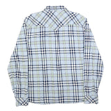 LEVI'S Mens Blue & Green Check Shirt XL Classic Cotton Blend Long Sleeve Button