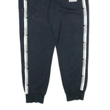 PUMA Mens Joggers Black & White Regular Tapered L W32 L28 Logo Tape Casual