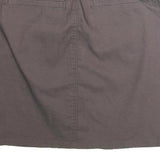 PRANA Womens Grey Cotton Button Mini Skirt Casual Pockets Size M